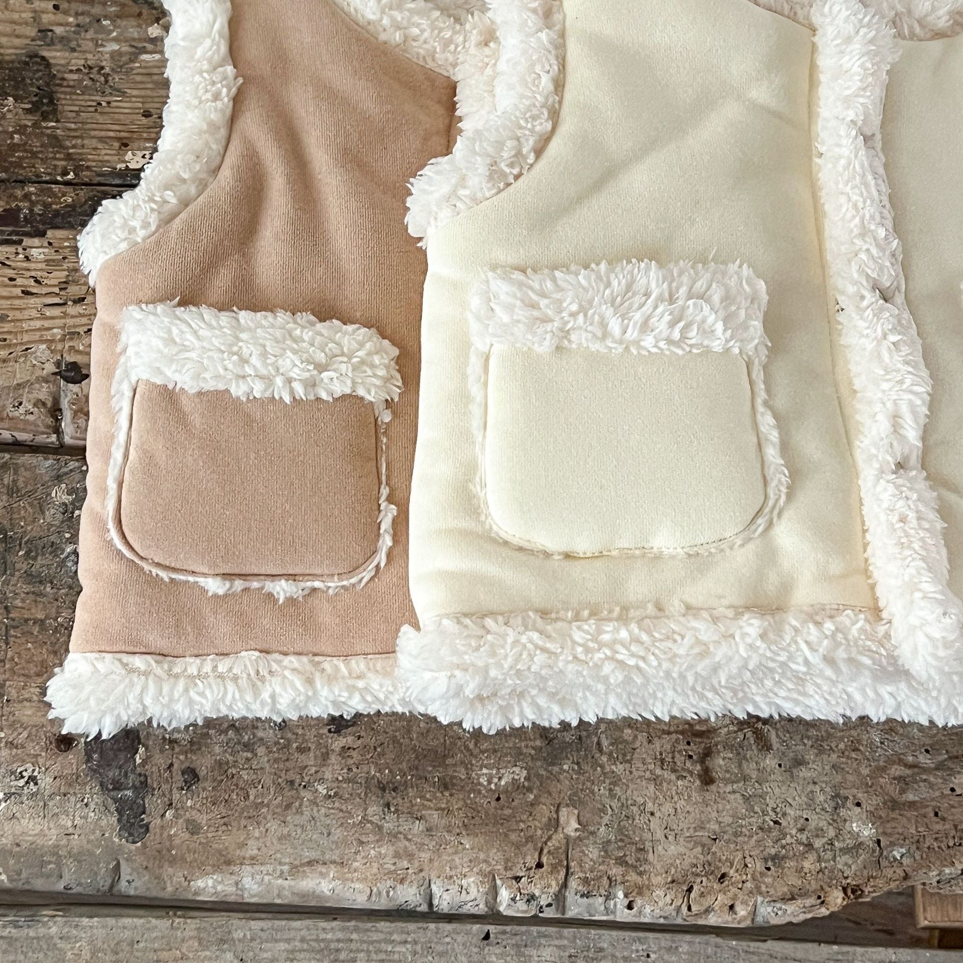 Infant Baby Two Kinds Thickened Knit Cardigan in khaki and beige colors, made of soft cotton, suitable for baby girls.