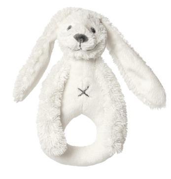 Ivory Rabbit Richie Rattle by Happy Horse, soft and cuddly with a gentle rattling sound, perfect for babies to hold.