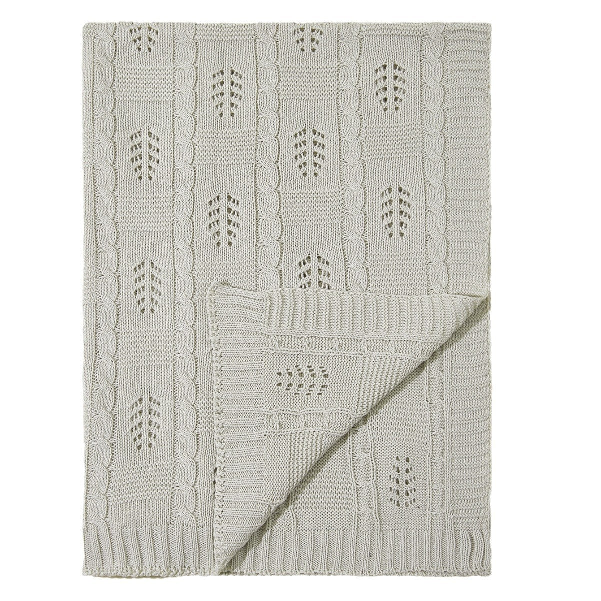 Knitted baby blanket featuring a hollow-out design in solid colors, perfect for all seasons.