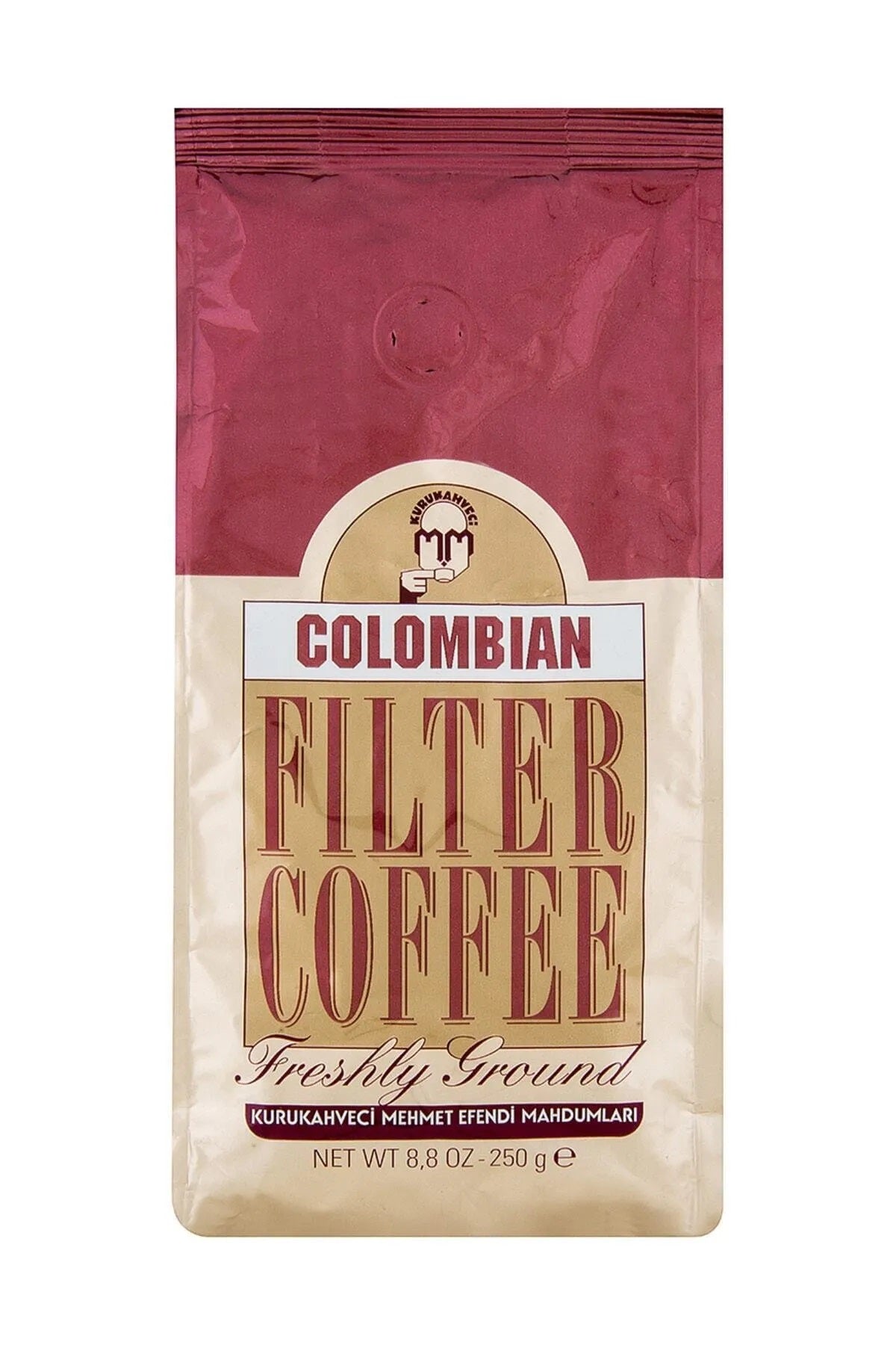 Kurukahveci Mehmet Efendi Kolumbianischer Filterkaffee in einer 250g Packung, ideal für aromatischen Genuss.