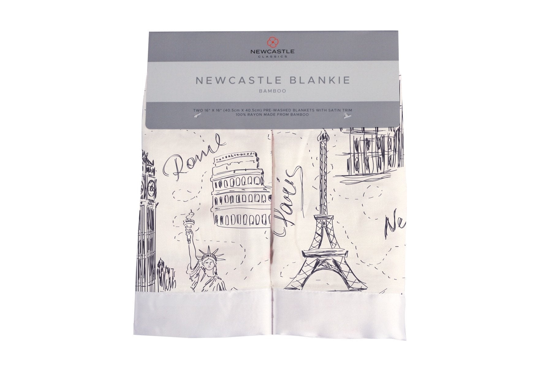 Newcastle Blankie made from soft bamboo muslin, featuring a cozy design perfect for children.