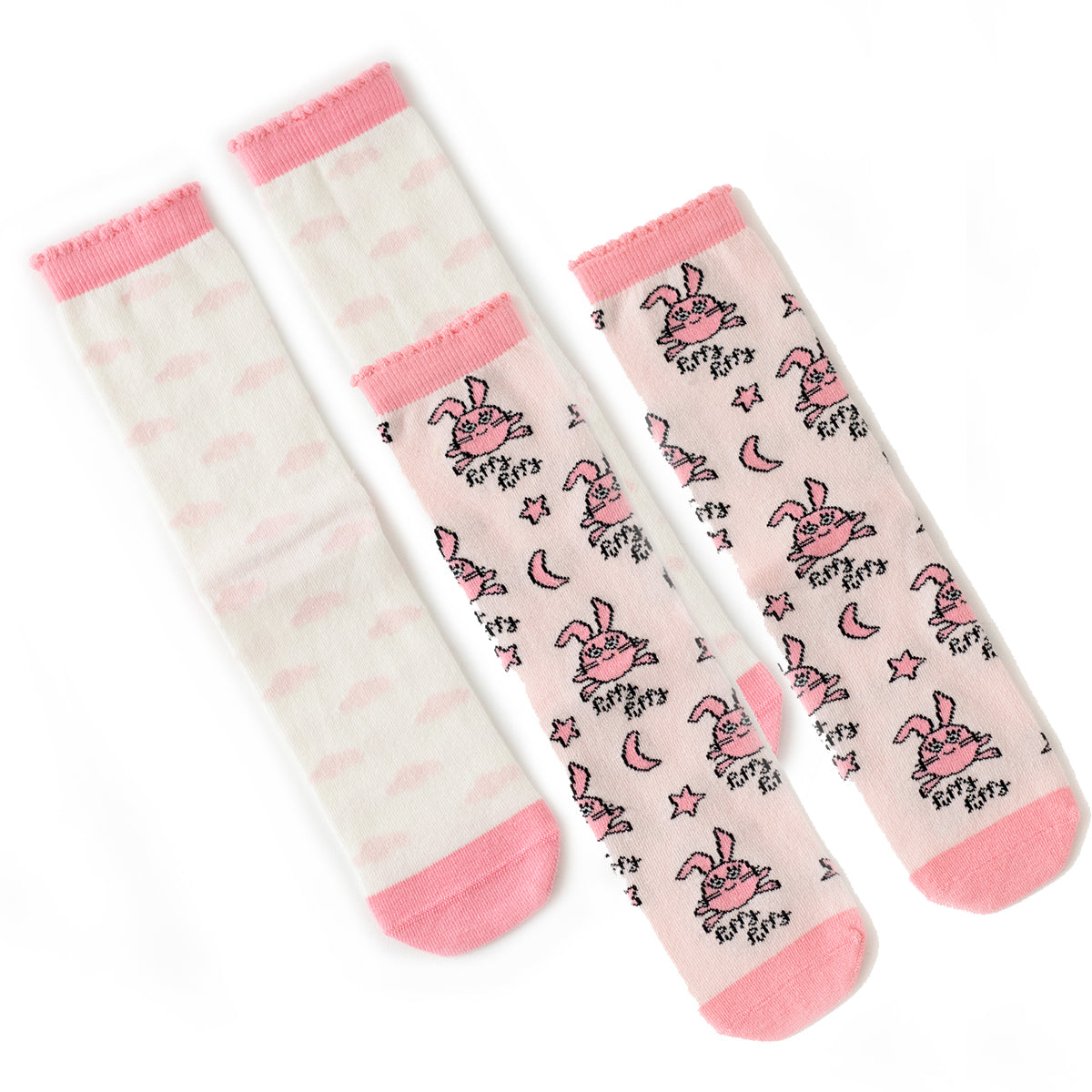 Milk&Moo Buzzy Bee und Chancin Socken für Mütter, 4 Paar in bunten Designs, rutschfest und aus natürlicher Baumwolle.