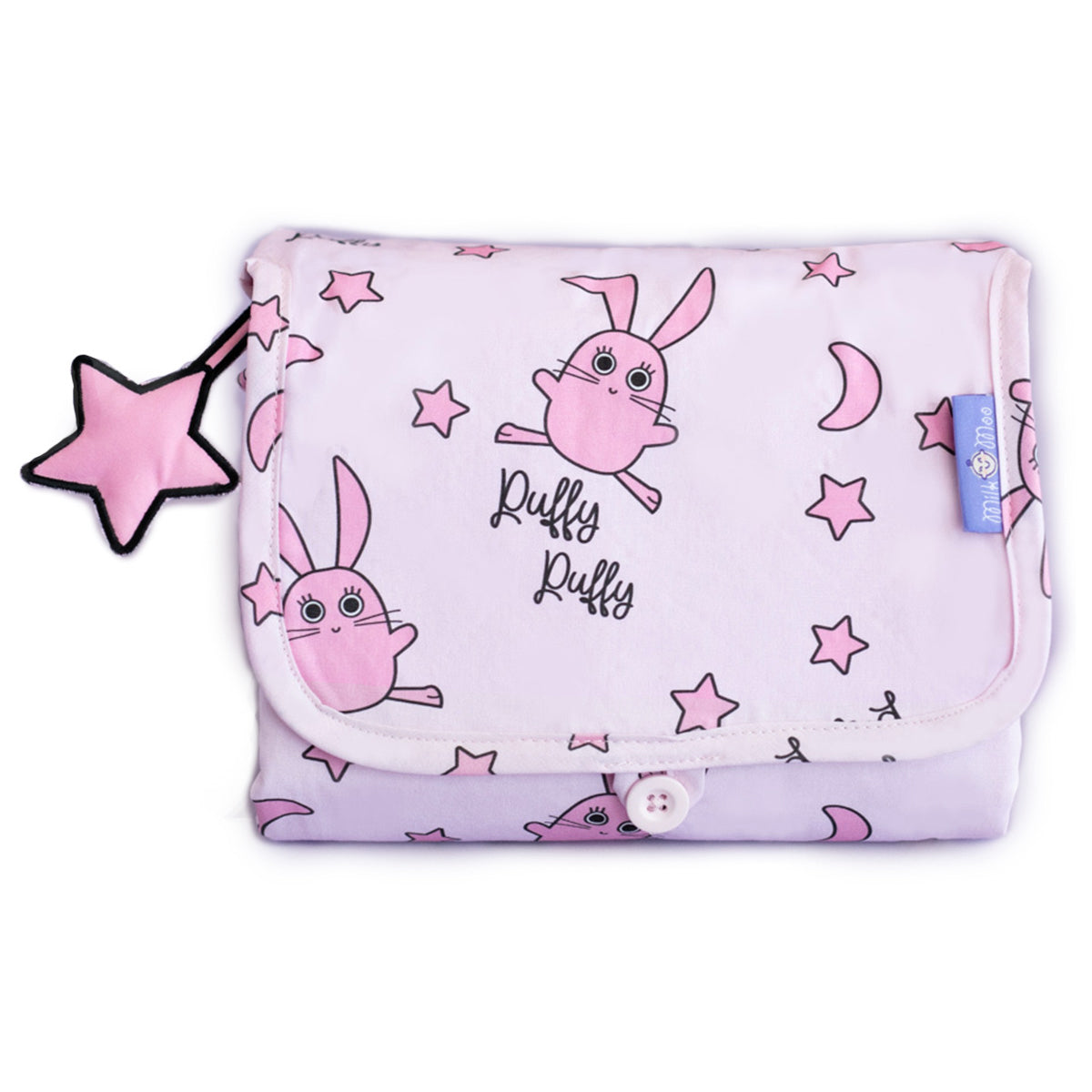 Milk&Moo Chancin tragbare Wickelunterlage aus türkischer Baumwolle, wasserdicht und in zwei Designs erhältlich.