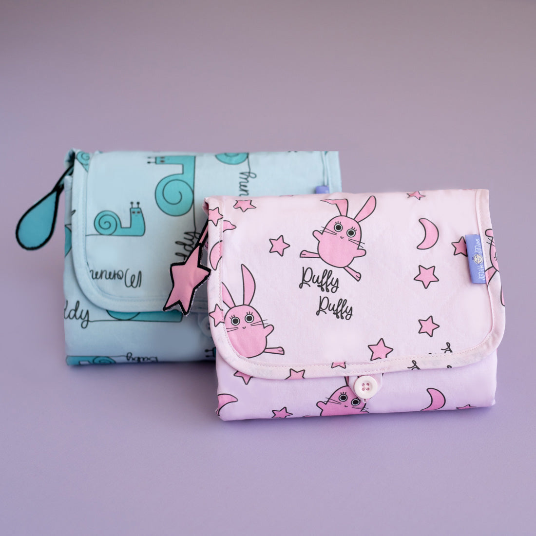 Milk&Moo Chancin tragbare Wickelunterlage aus türkischer Baumwolle, wasserdicht und in zwei Designs erhältlich.