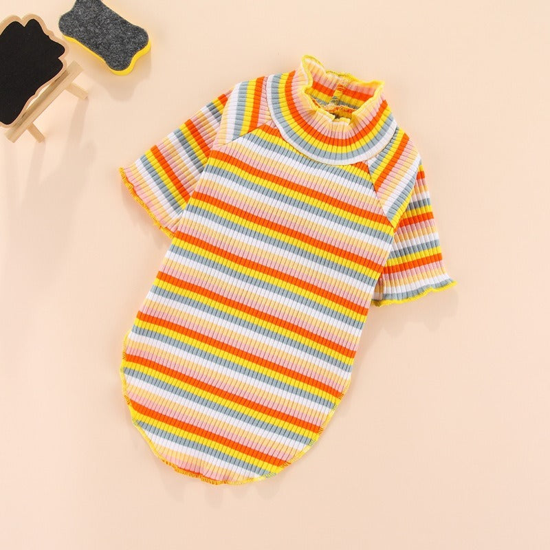 Netizen Teddy Little Dog Clothes in summer style, showcasing a soft cotton T-shirt designed for pets.