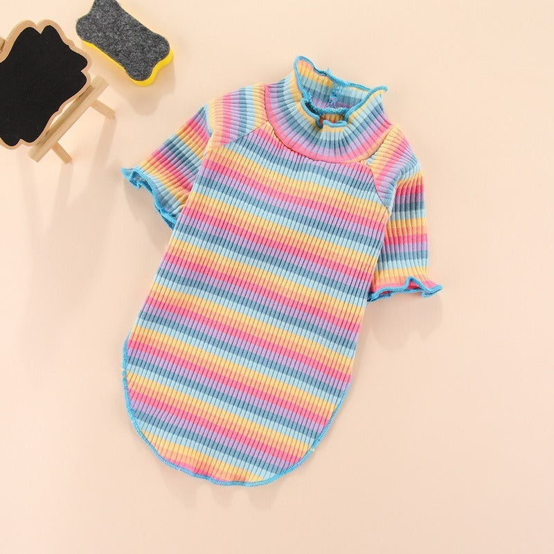 Netizen Teddy Little Dog Clothes in summer style, showcasing a soft cotton T-shirt designed for pets.