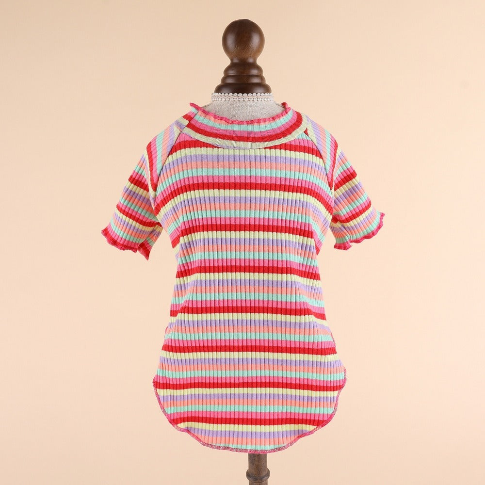 Netizen Teddy Little Dog Clothes in summer style, showcasing a soft cotton T-shirt designed for pets.