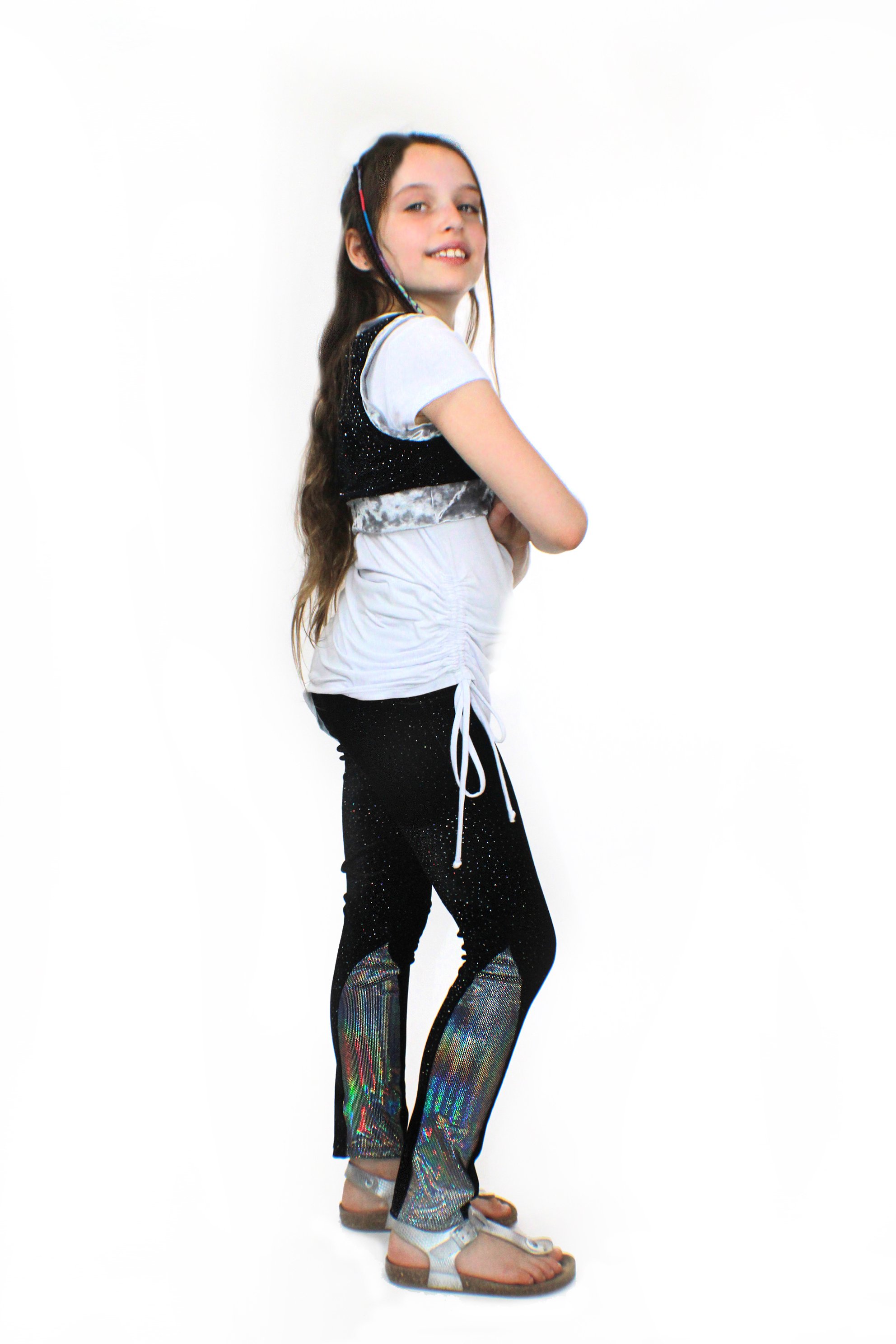 Ori glitter velvet stretch pants featuring a flattering cut and holographic sequins, perfect for special occasions.