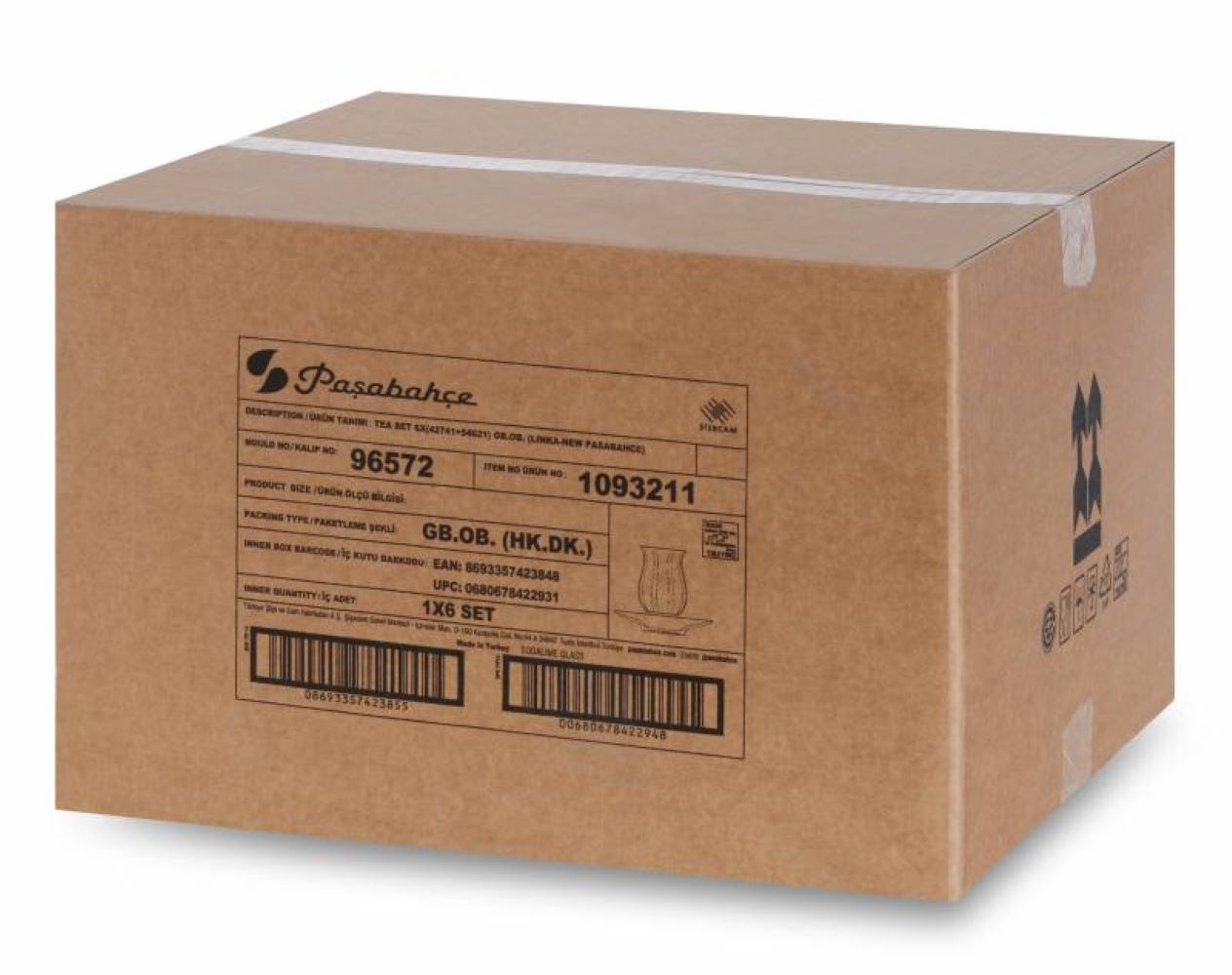 Paşabahçe 96572 Linka Teeservice featuring elegant glass design, perfect for serving tea.