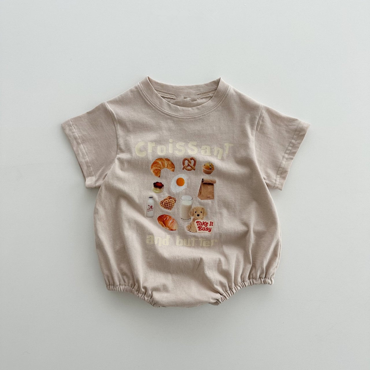 Rabbit Style Print Pattern Round Neck T-Shirt and Onesies in various colors for babies, featuring a cute cartoon rabbit design.