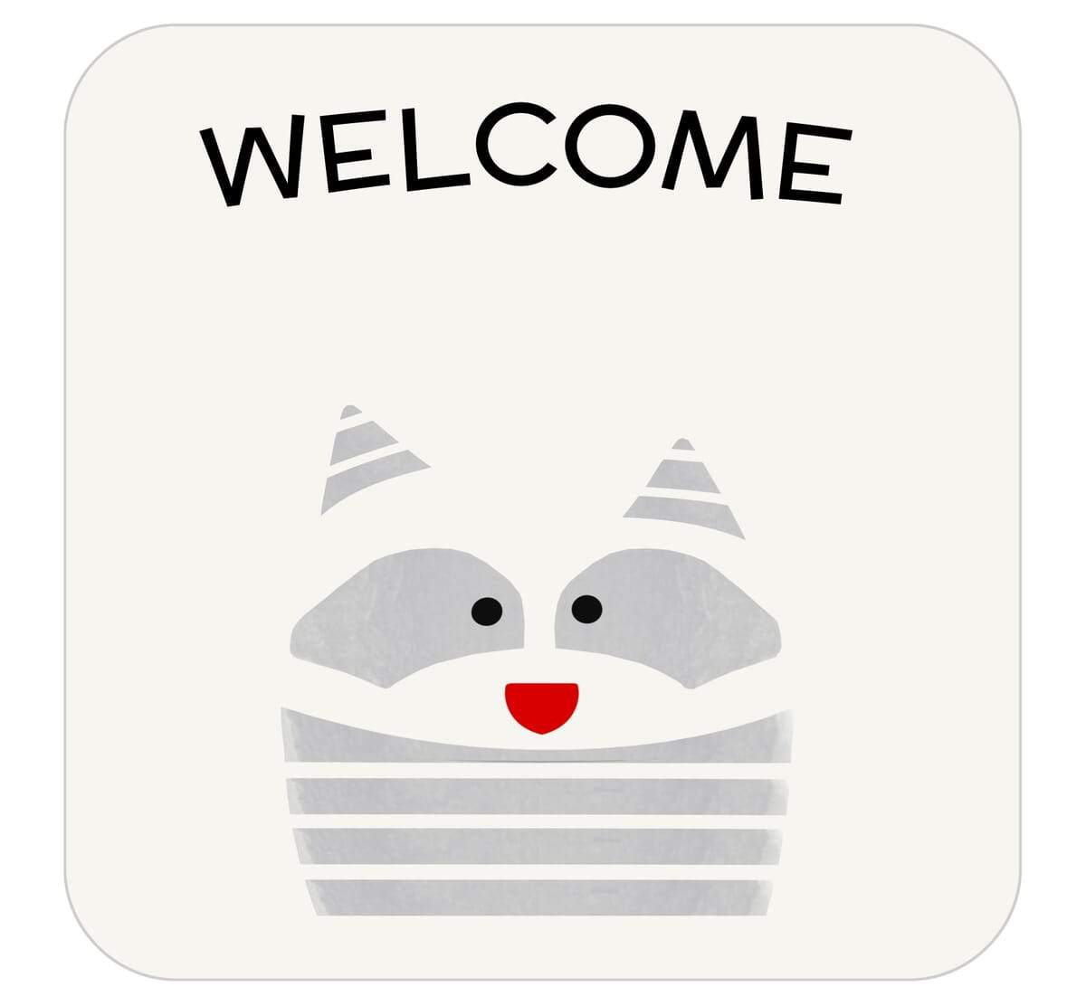 Raccoon Baby cocoon swaddle set with matching headpiece and announcement card, designed for newborns.