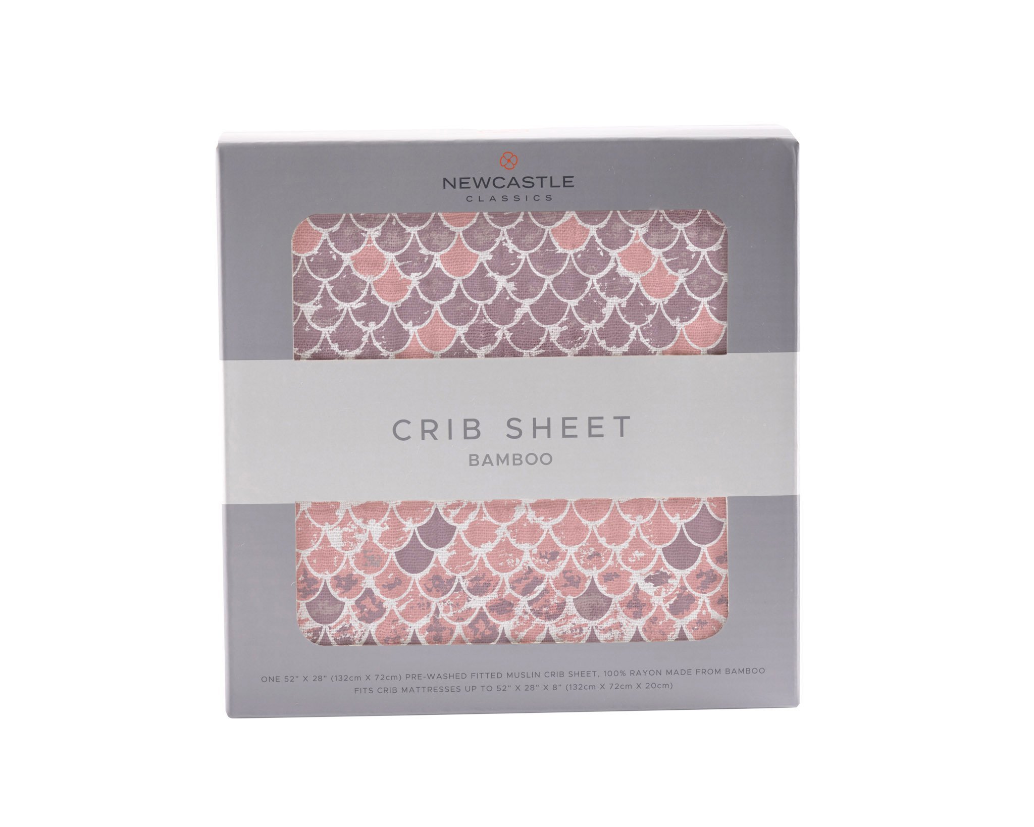 Soft and breathable Scales Crib Sheet made from 100% natural bamboo muslin, designed for standard crib mattresses.