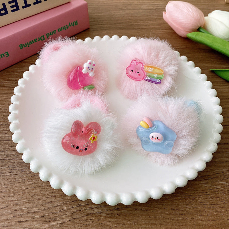 Soft and sweet plush bunny hairband in various colors, designed for baby girls and girls, made from soft plush material.