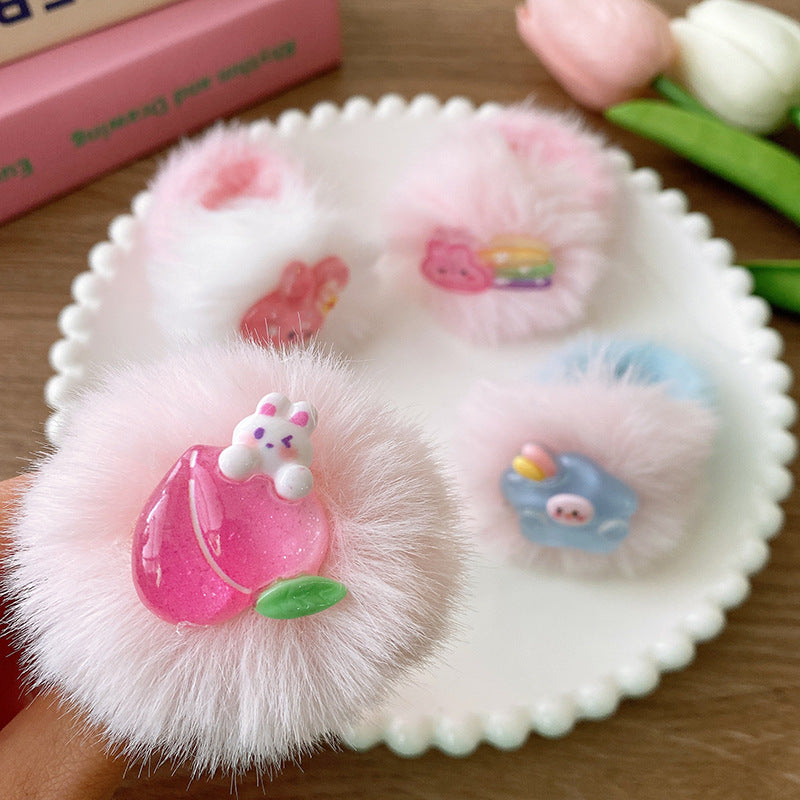 Soft and sweet plush bunny hairband in various colors, designed for baby girls and girls, made from soft plush material.