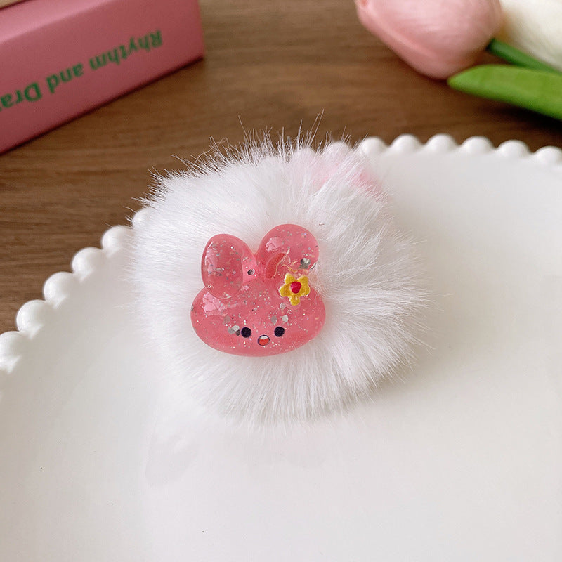 Soft and sweet plush bunny hairband in various colors, designed for baby girls and girls, made from soft plush material.