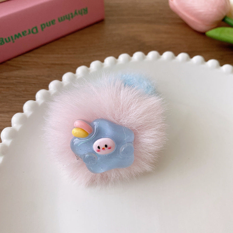 Soft and sweet plush bunny hairband in various colors, designed for baby girls and girls, made from soft plush material.