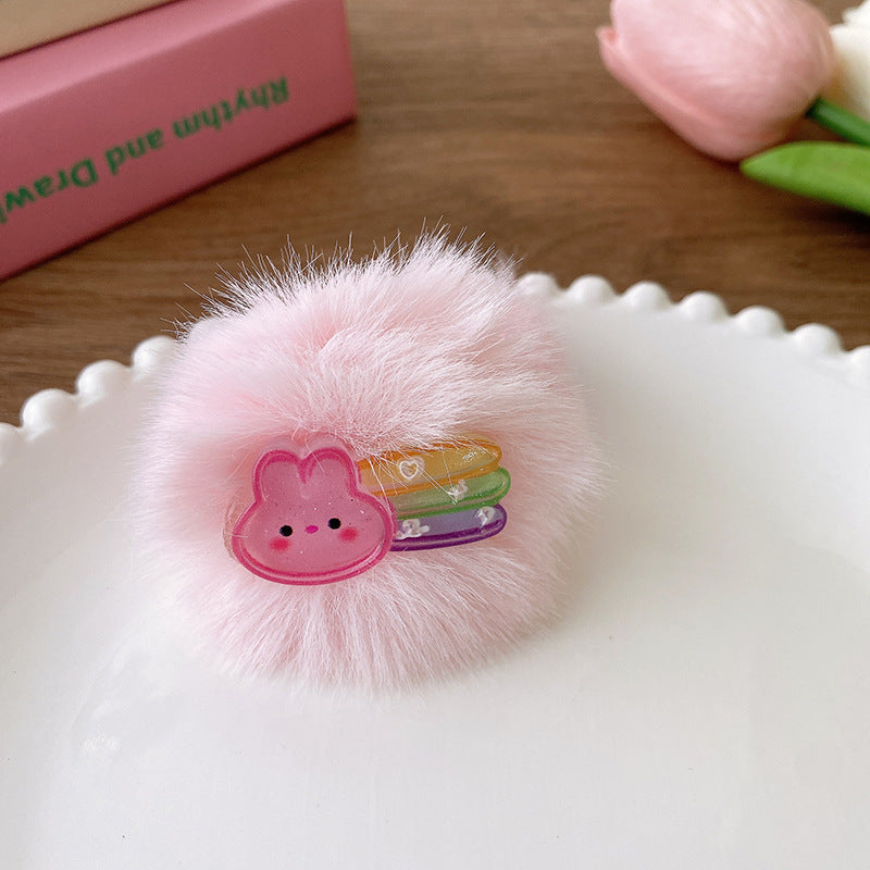 Soft and sweet plush bunny hairband in various colors, designed for baby girls and girls, made from soft plush material.