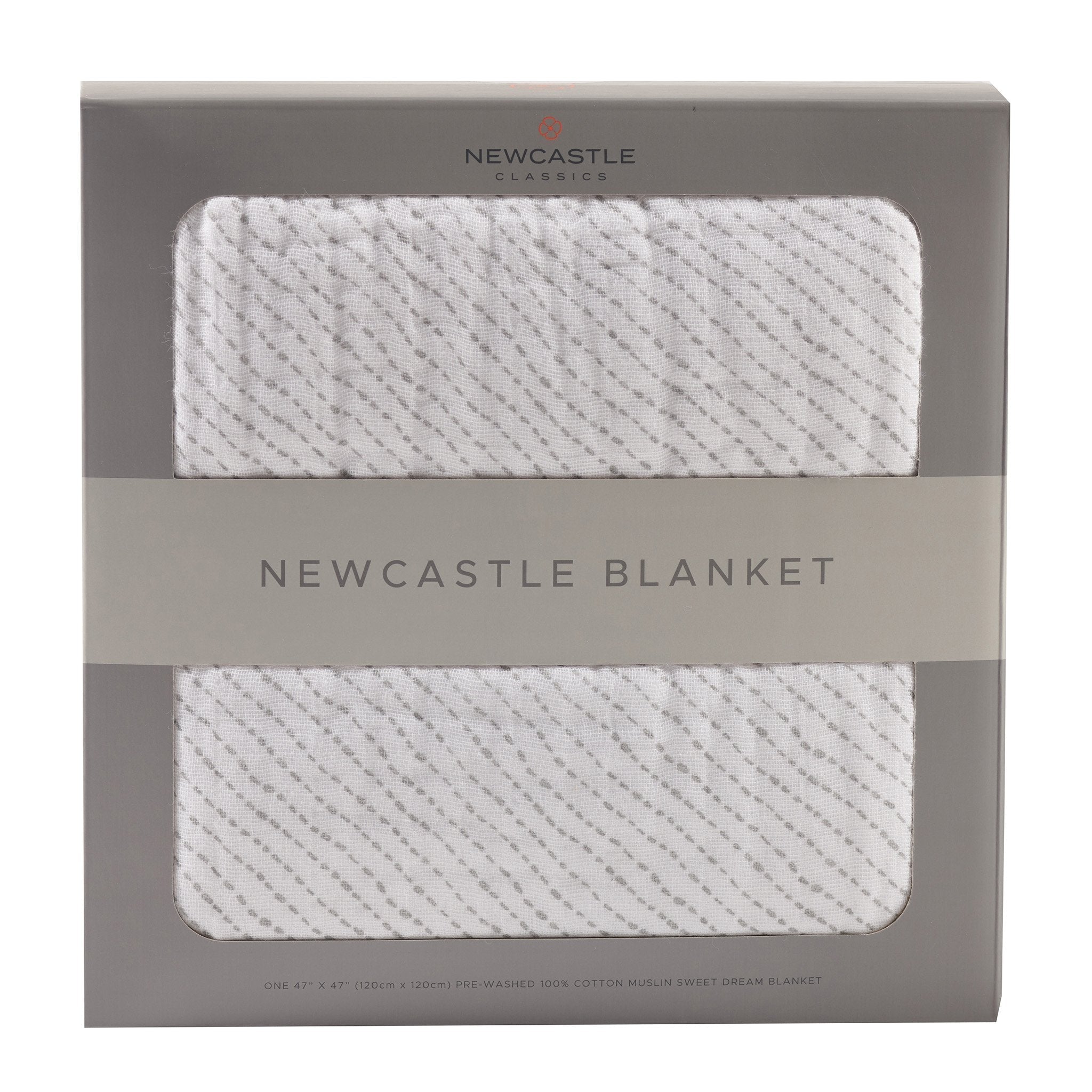 Spotted Wave Cotton Muslin Newcastle Blanket in soft natural cotton, featuring a charming spotted wave design, perfect for kids.