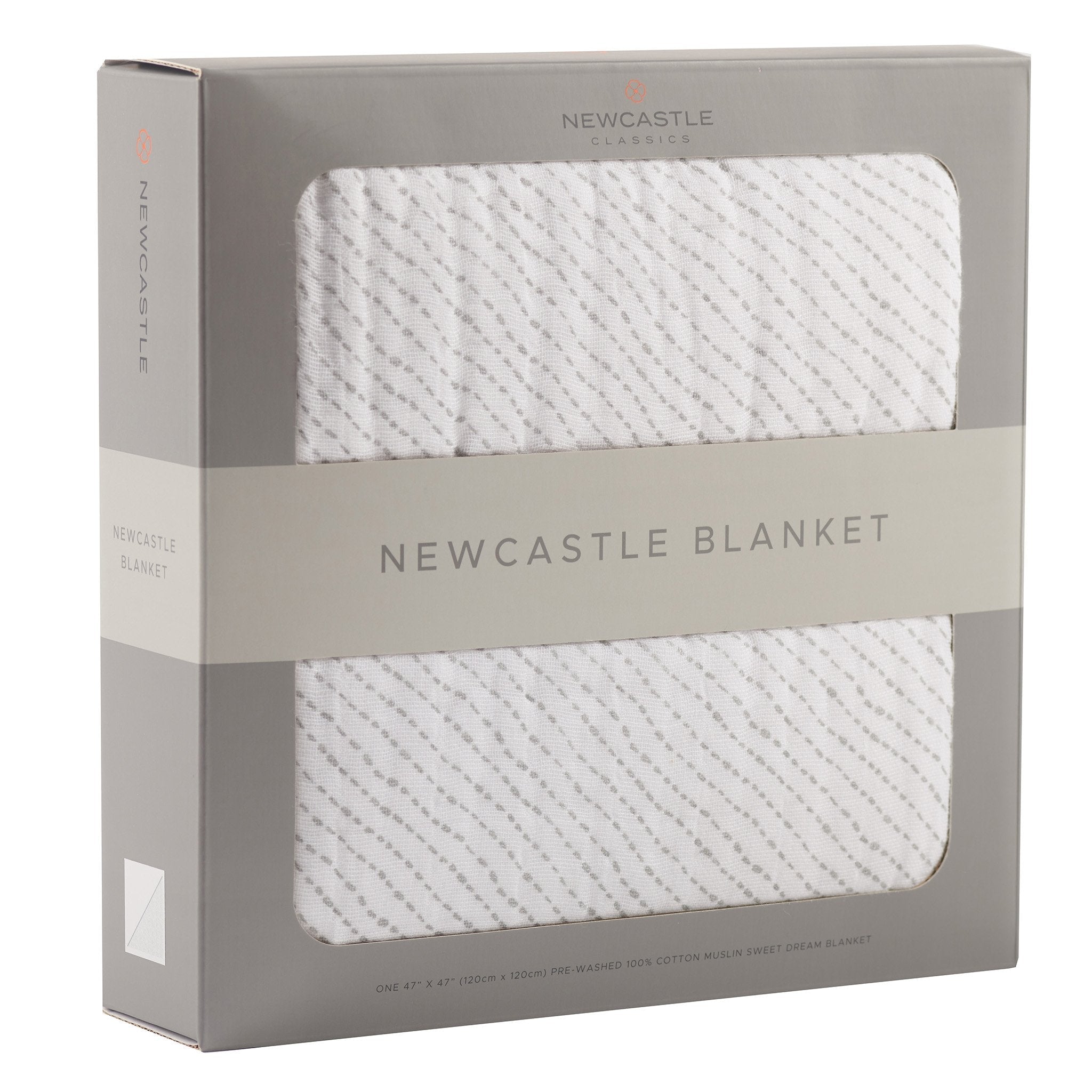 Spotted Wave Cotton Muslin Newcastle Blanket in soft natural cotton, featuring a charming spotted wave design, perfect for kids.