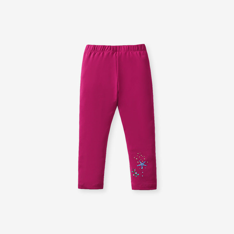 Navy blue long sleeves top for girls featuring a cute cartoon mermaid pattern, perfect for spring and autumn wear.