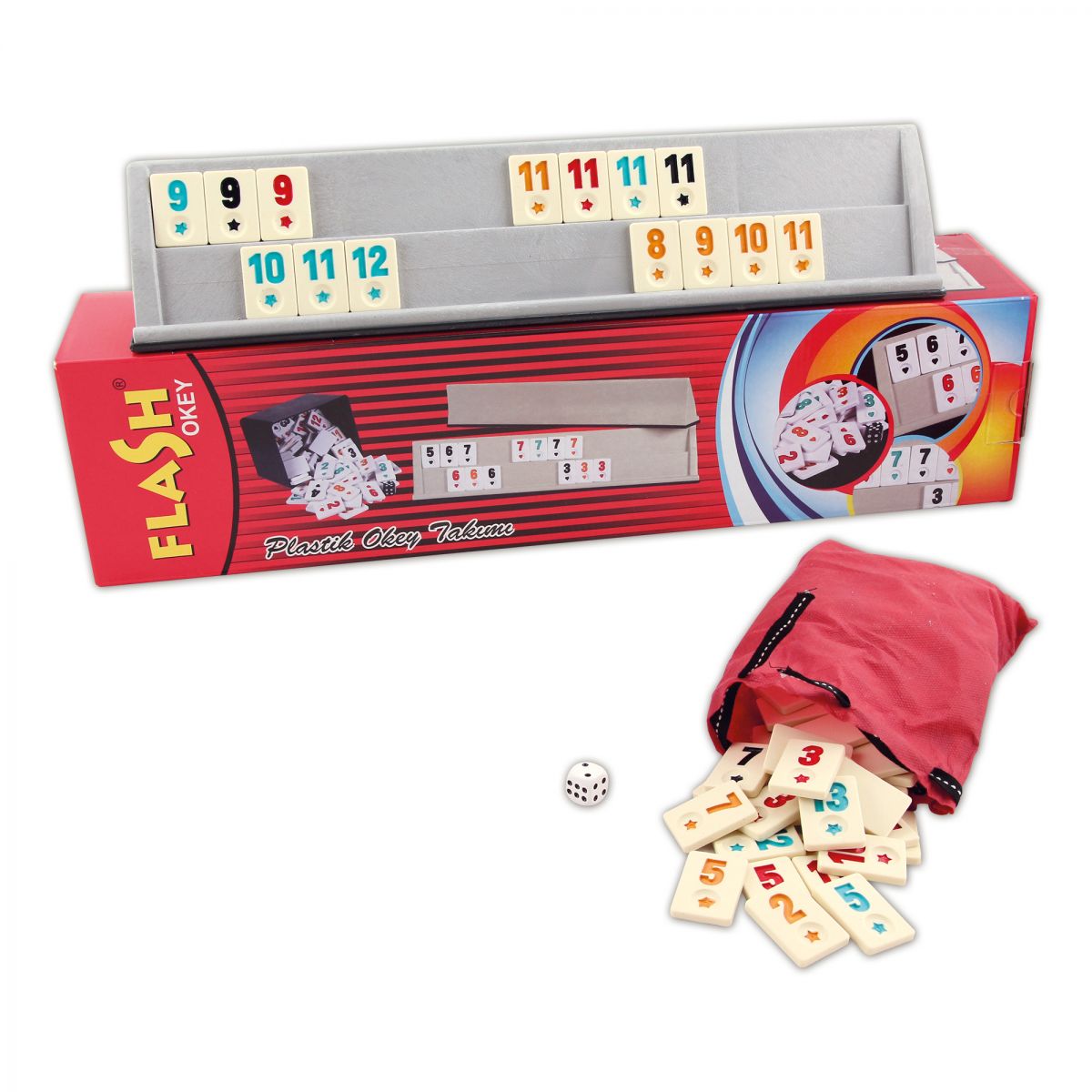 Star Flash Kunststoff Okey queue with melamine stones, showcasing its antibacterial and dirt-repellent features.