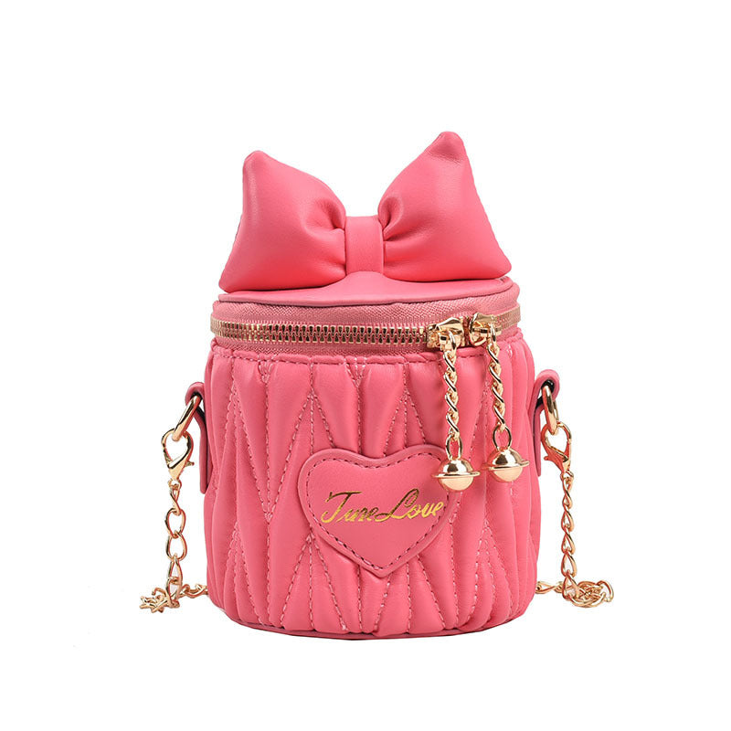 Stylish Pleated Carry-On Girls’ Portable Zipper Princess Crossbody bag in various colors with pleated design and letter pattern.
