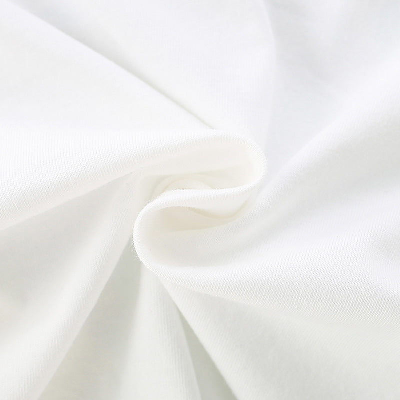 Summer Baby Kids Boys T-Shirt featuring a refreshing dinosaur cartoon pattern in white, made from soft cotton material.