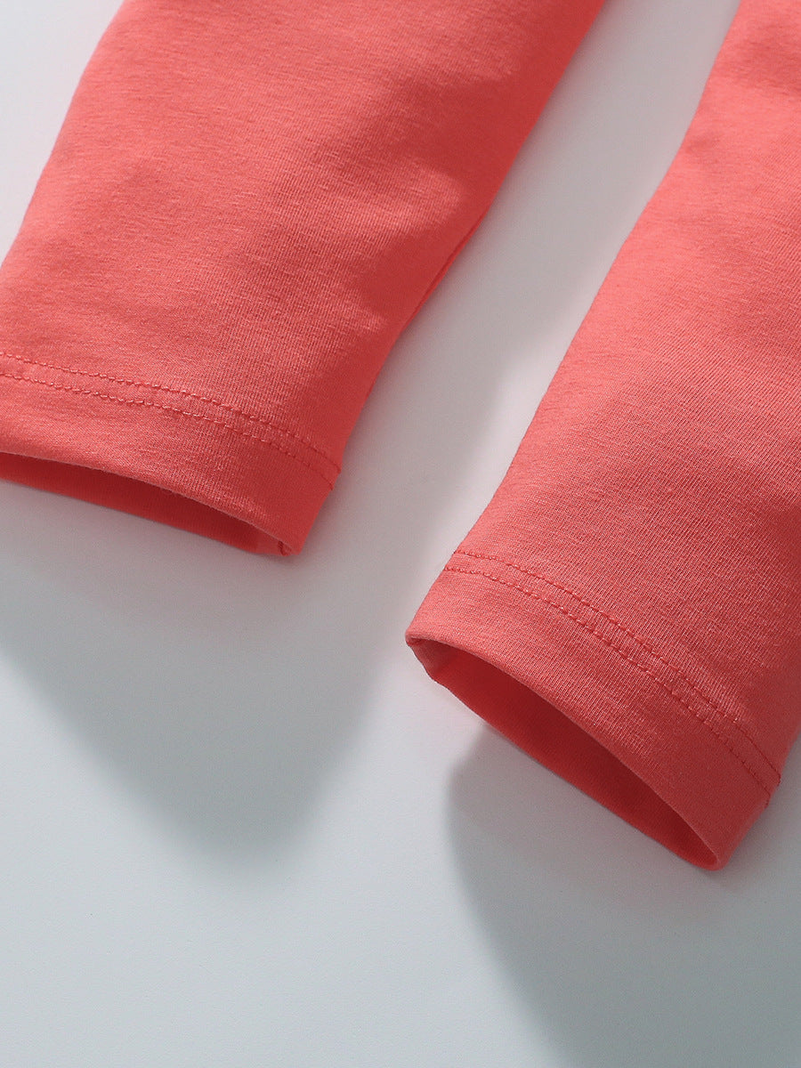 Summer Baby Kids Girls Unicorn Pattern Orange Dress and Pants set, featuring a vibrant orange color and playful unicorn design, perfect for warm weather.