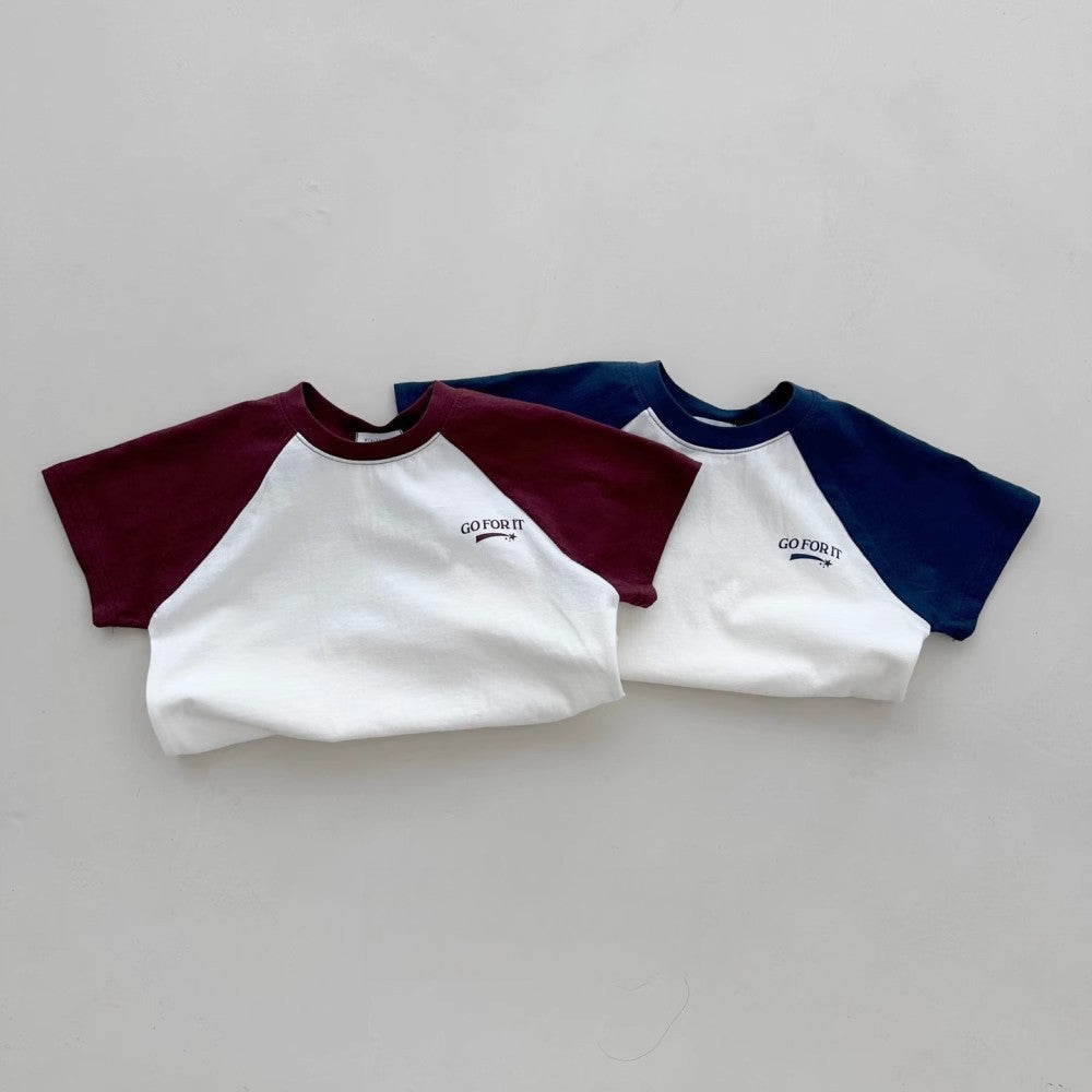 Summer Baby Kids Unisex T-Shirt and Shorts set in red and green with letters pattern, perfect for warm weather.