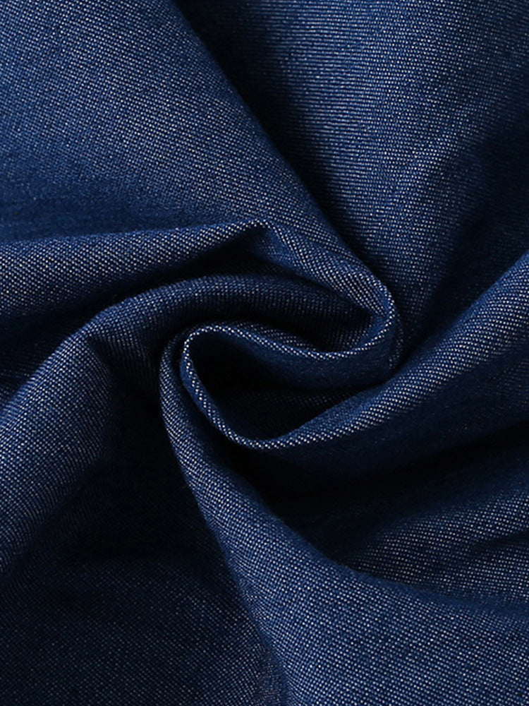 Summer New Design Girls’ Flowers Embroidery Pattern Crew Neck Short in blue, showcasing floral embroidery and soft cotton fabric.