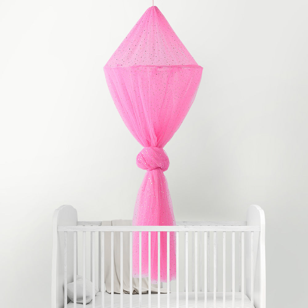 Colorful Summer Rainbow Dome Baby Mosquito Net designed for cribs, featuring a vibrant dome shape and made from durable polyester material.