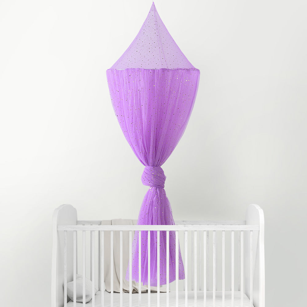 Colorful Summer Rainbow Dome Baby Mosquito Net designed for cribs, featuring a vibrant dome shape and made from durable polyester material.