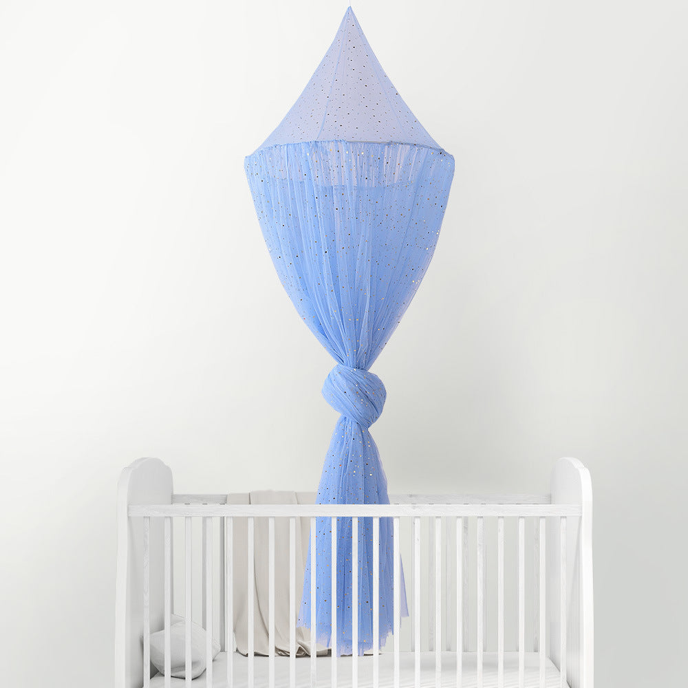 Colorful Summer Rainbow Dome Baby Mosquito Net designed for cribs, featuring a vibrant dome shape and made from durable polyester material.