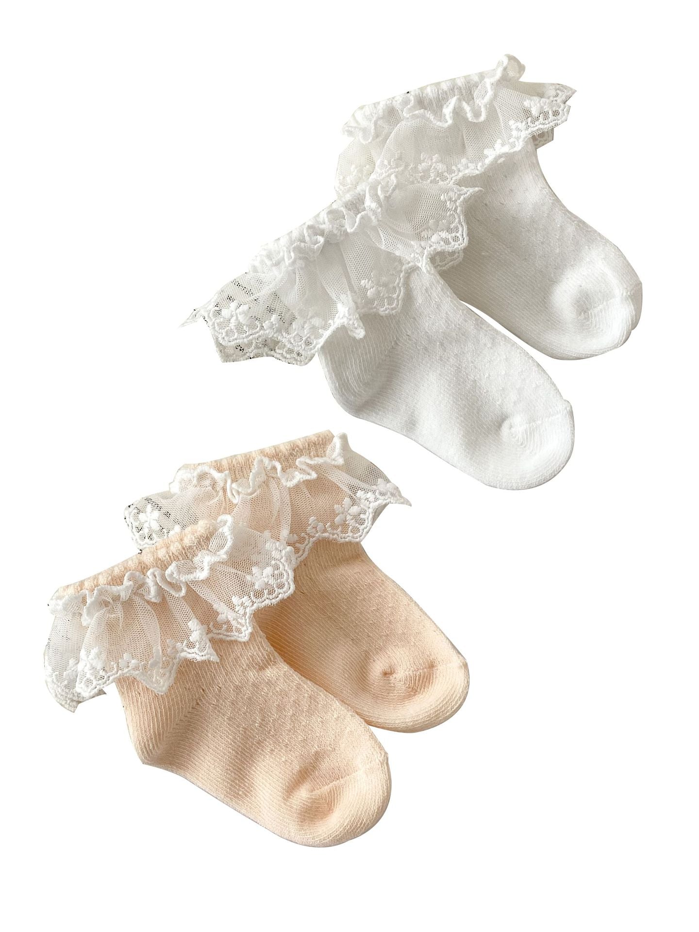 A pair of Summer Thin Breathable Mesh Socks for Girls in various colors including white, pink, and grey, designed for comfort and style.