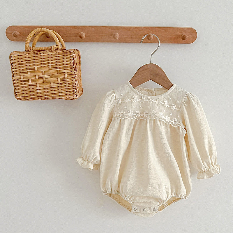 Sweet Style Mesh Patched Design Outfits in white and beige for girls, made from soft cotton, perfect for summer wear.