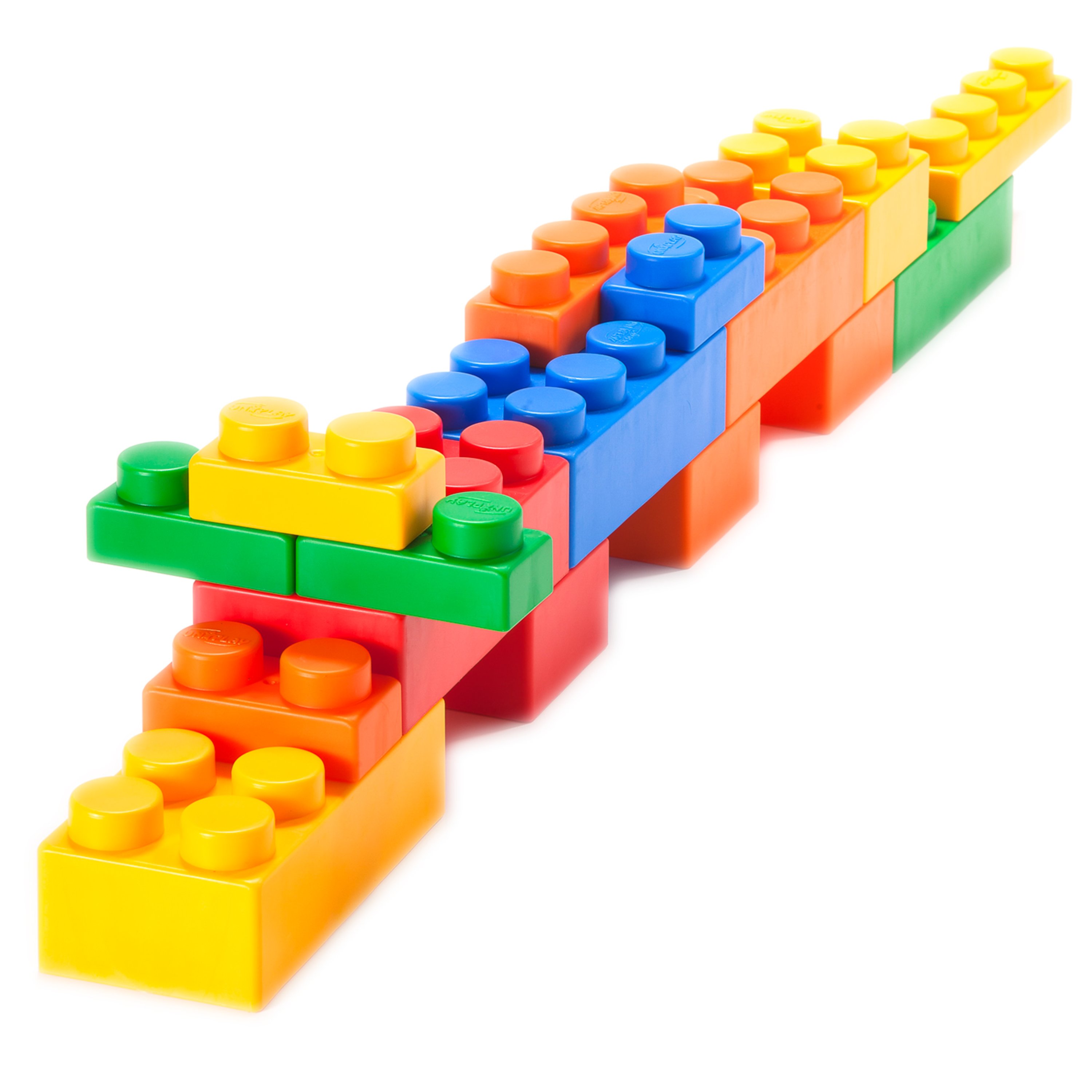 Colorful UNiPLAY Soft Building Blocks UNiBOX with 126 pieces, designed for babies over 3 months, showcasing various shapes and colors.