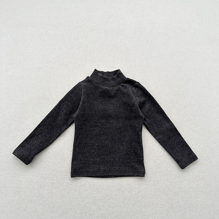 Unisex Baby Kids Stretch Solid Long Sleeve Sweatshirt in various colors, showcasing its soft fabric and versatile design.