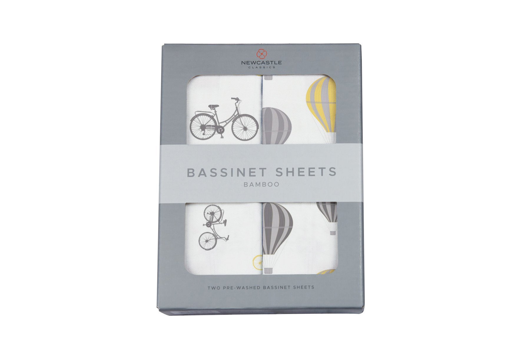 Vintage Bicycles and Hot Air Balloon Bamboo Changing Pad featuring soft bamboo muslin fabric with whimsical prints.