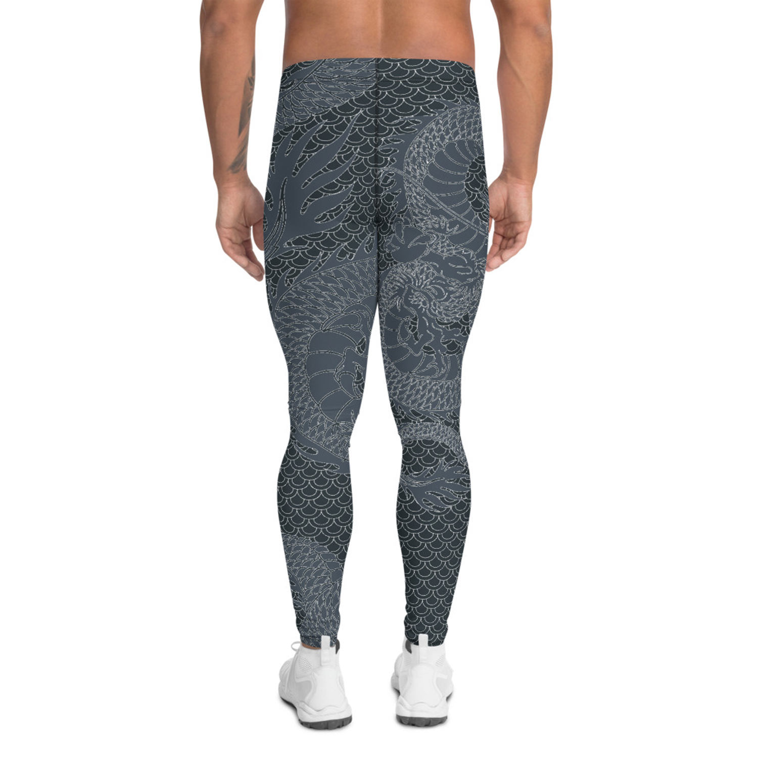 Men's Dragon Leggings in Gunmetal Gray, showcasing a fitted design with moisture-wicking fabric, ideal for various sports and activities.