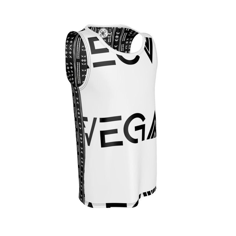 Duality Gear Vegas Bound tank top in black and white mudcloth design, showcasing a stylish sleeveless fit for men.