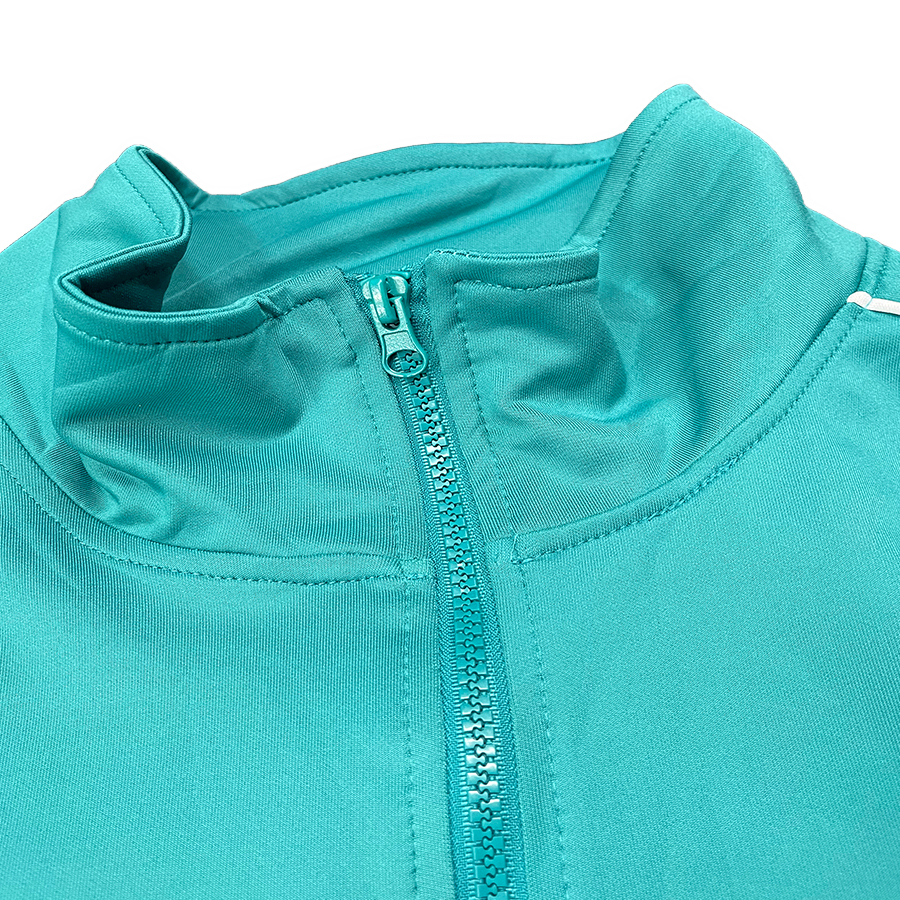 Men's Flare Stacked Track Suit featuring a matching jacket and pants with white side piping and zippered pockets.