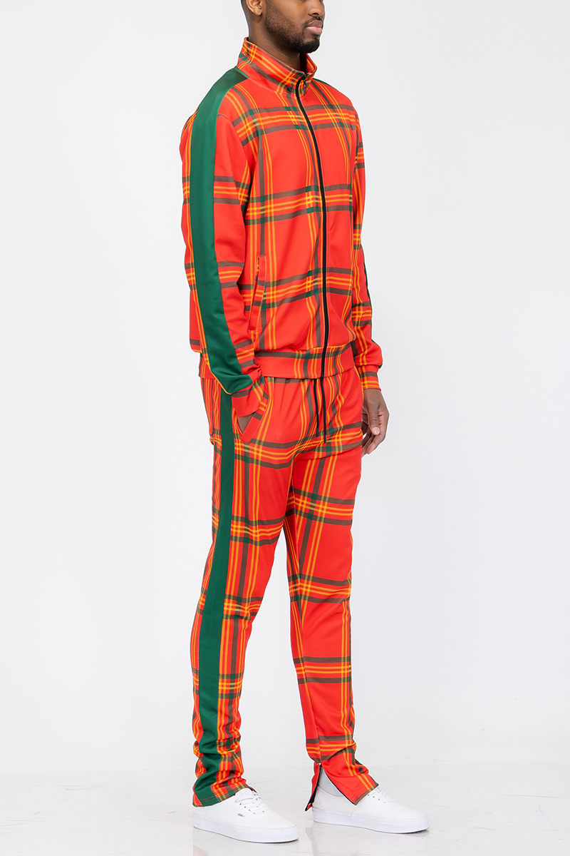 Main Plaid Track Jacket and Pant Set image