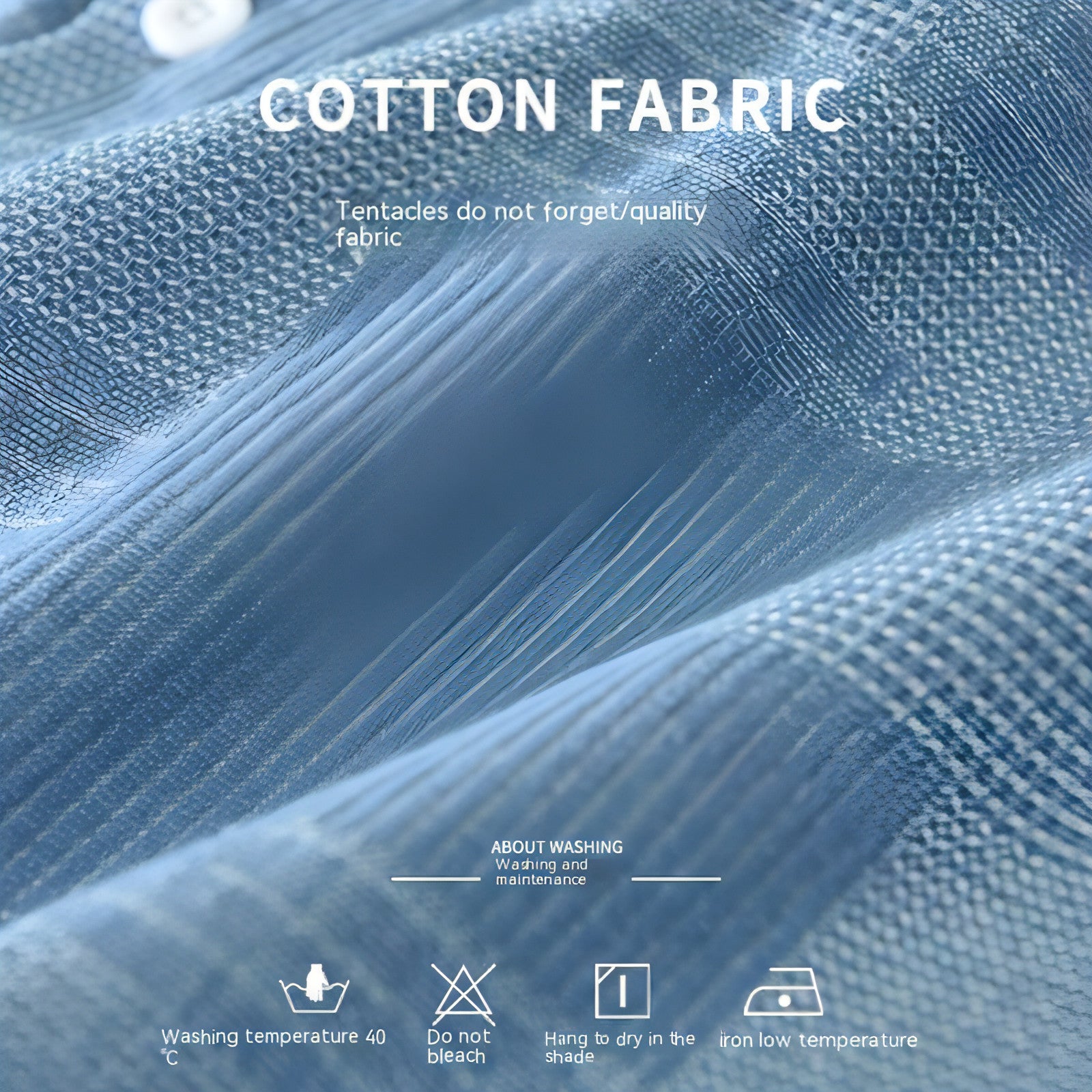 Men's Jacquard Color Matching Casual Denim Long-sleeved Dress Shirt showcasing stylish design and premium fabric.