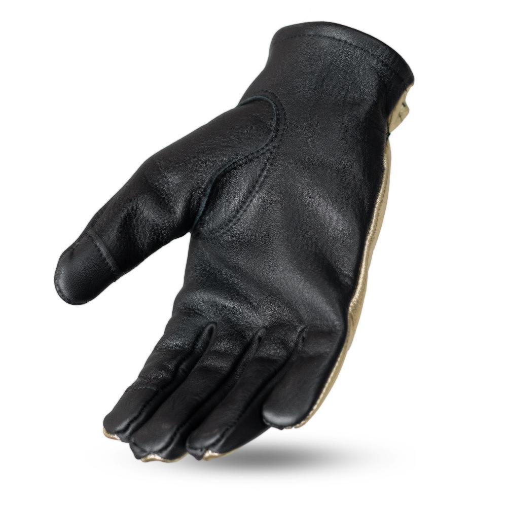 Stylish 2-Toned Roper Ladies Leather Gloves with touch tech fingers, showcasing a chic design and short cuff for easy wear.