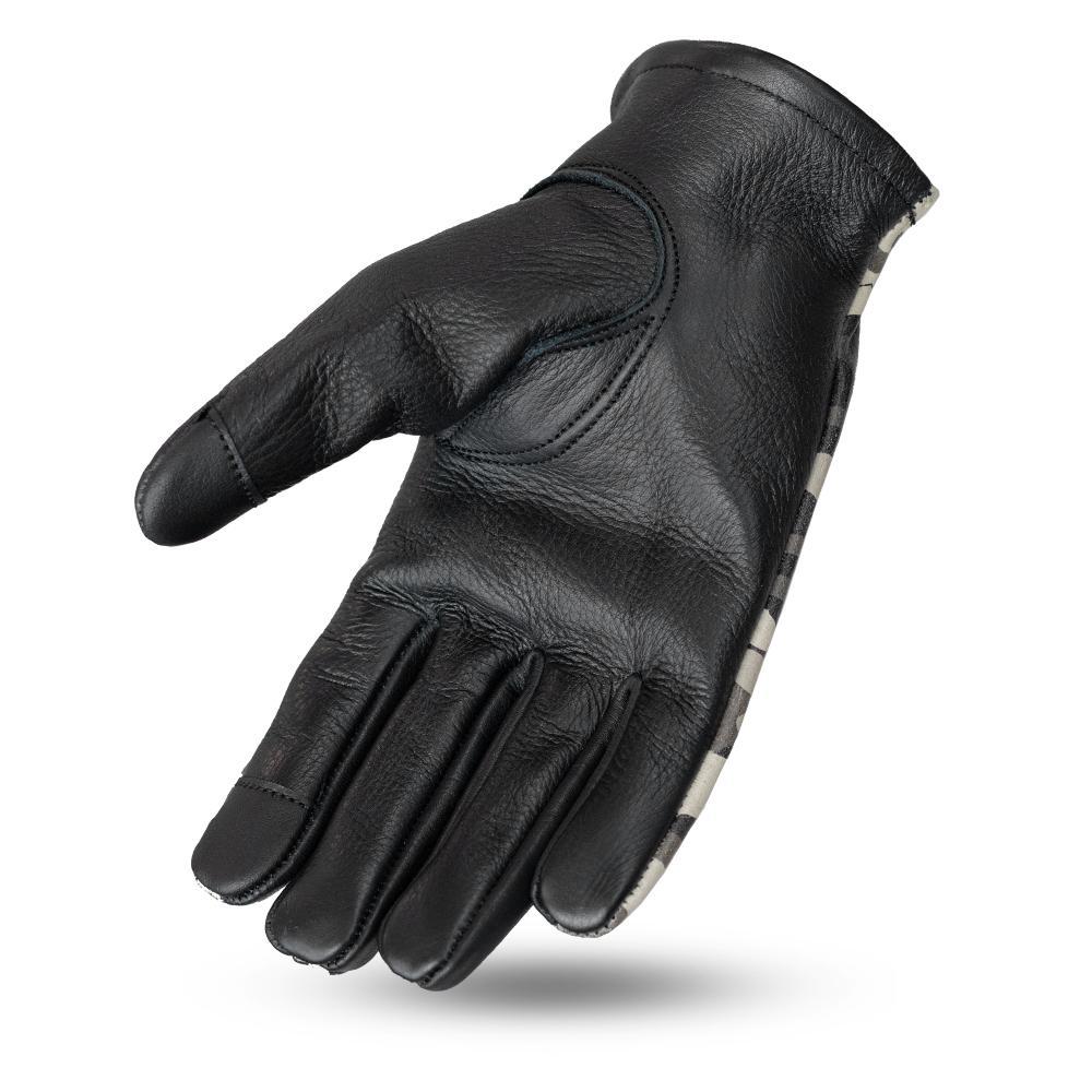 Stylish 2-Toned Roper Ladies Leather Gloves with touch tech fingers, showcasing a chic design and short cuff for easy wear.
