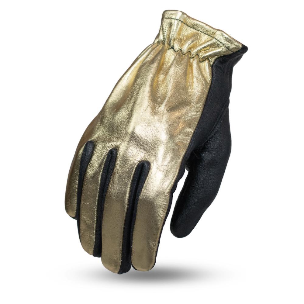 Stylish 2-Toned Roper Ladies Leather Gloves with touch tech fingers, showcasing a chic design and short cuff for easy wear.
