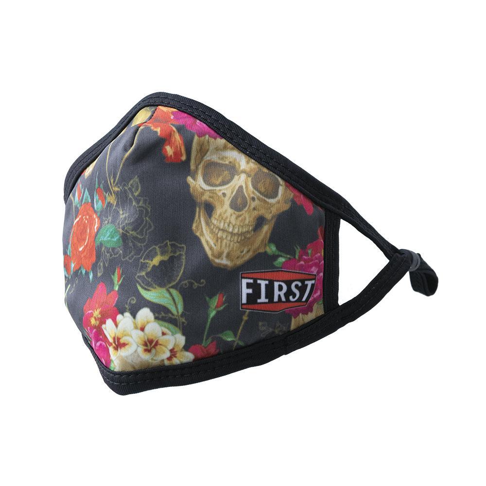 3-Ply reusable masks featuring black, white, and pink floral designs, showcasing adjustable ear loops and breathable fabric.