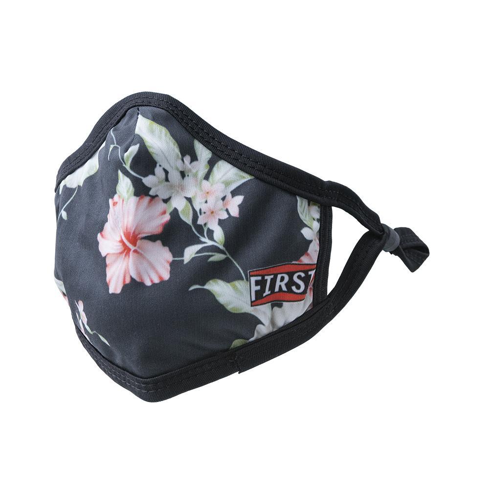 3-Ply reusable masks featuring black, white, and pink floral patterns, designed for comfort and breathability.