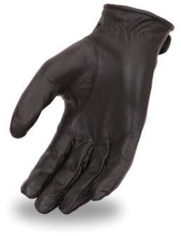 Men's lightweight unlined classic driving gloves made of cowhide leather with perforated fingers and adjustable wrist strap.