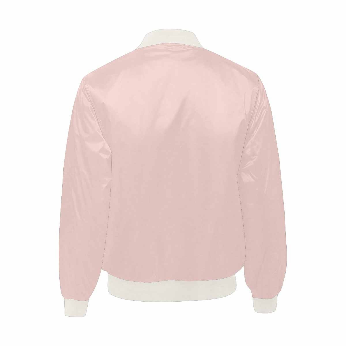 Men's Scallop Seashell Pink Bomber Jacket with quilted lining and zipper closure, featuring a unique seashell print.